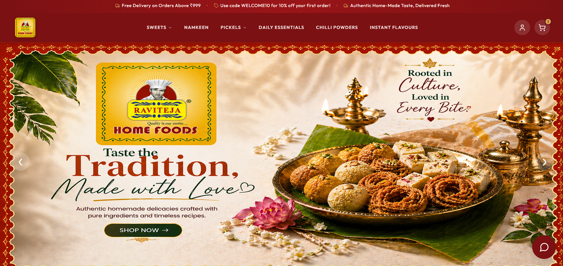 Ravi Teja Home Foods E-Commerce — Built by Flurix.in